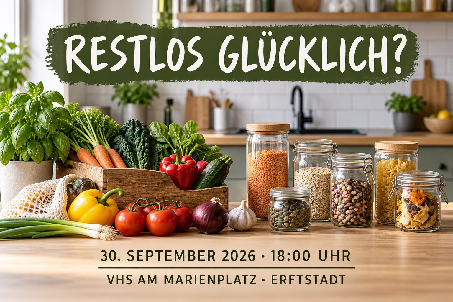 Veranstaltungsplakat Restlos glücklich am 30. September in Erftstadt