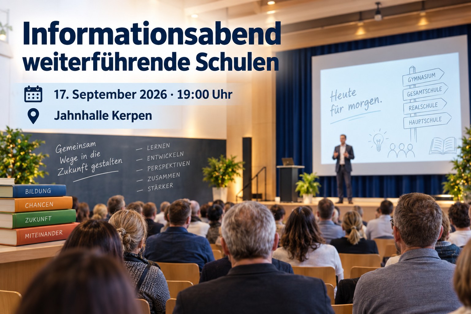 Informationsabend zum Übergang in die weiterführenden Schulen in der Jahnhalle Kerpen