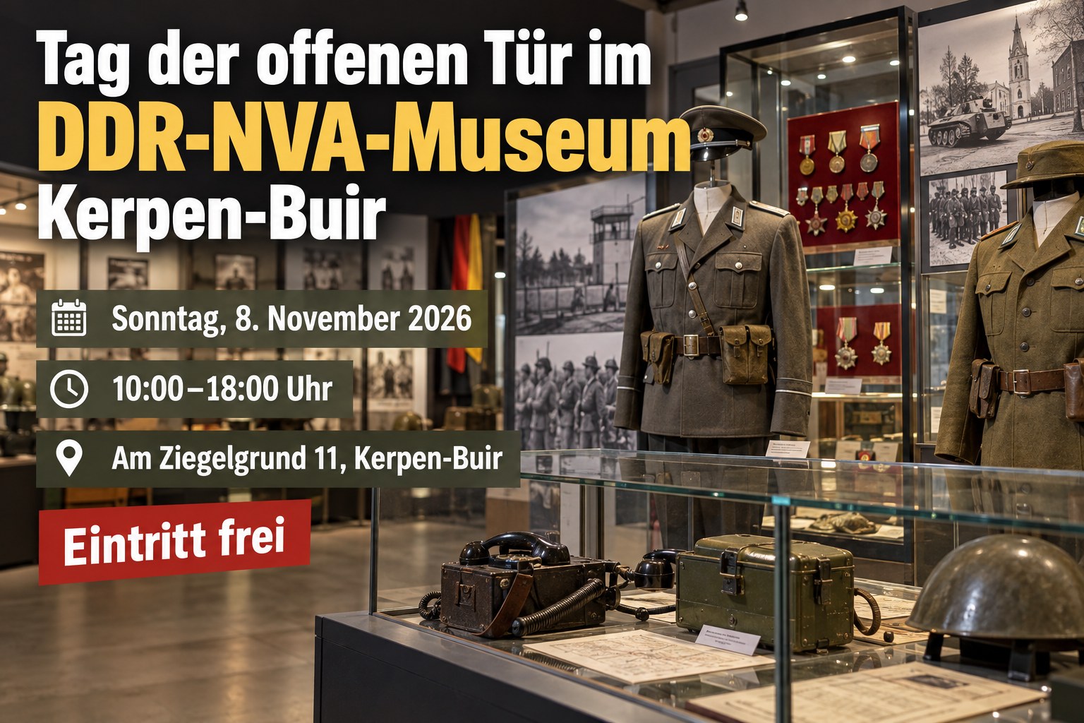 Veranstaltungsplakat zum Tag der offenen Tür im DDR-NVA-Museum Kerpen-Buir