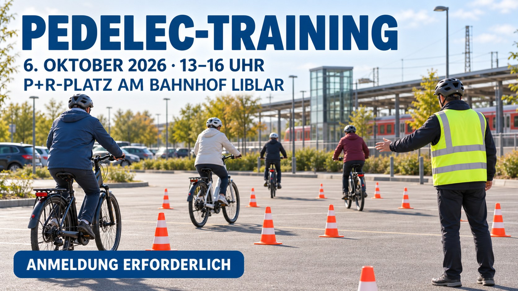 Veranstaltungsplakat zum Pedelec-Training am Bahnhof Liblar
