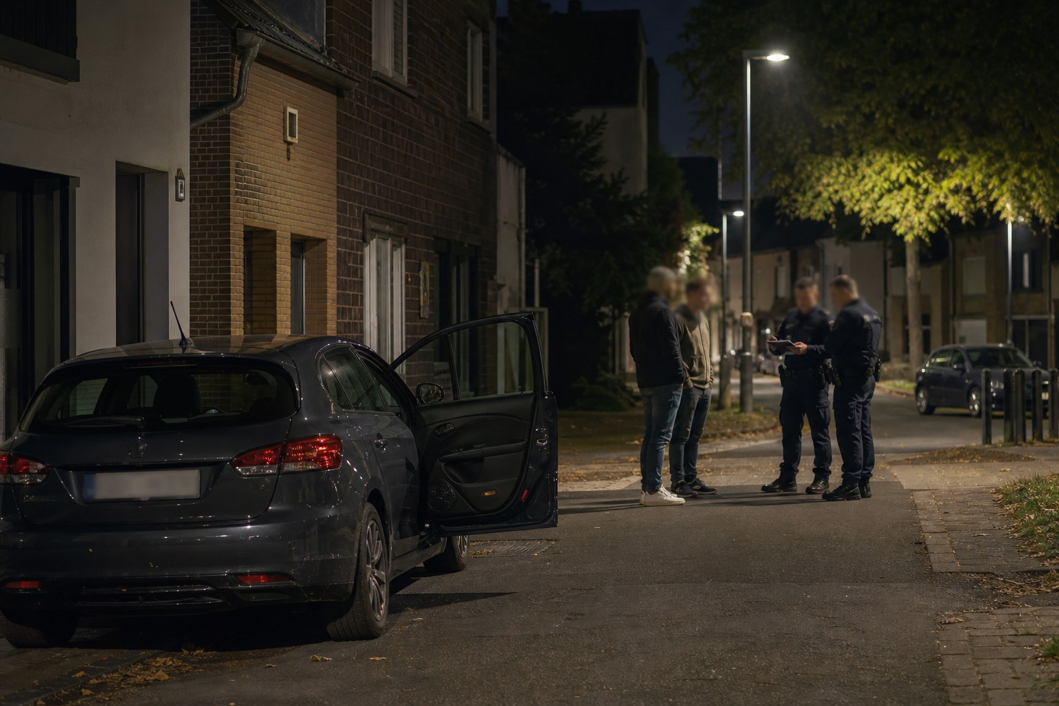 Polizeiliche Aufnahme eines mutmaßlichen Diebstahls aus einem Auto in Wesseling